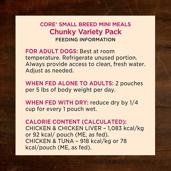 Wellness Core Grain Free Small Breed Mini Meals Chunky Variety Pack, 3 oz (Pack of 12)