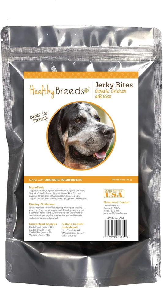 Healthy Breeds Bluetick Coonhound Jerky Bites Chicken & Rice Recipe Dog Treats 5 oz