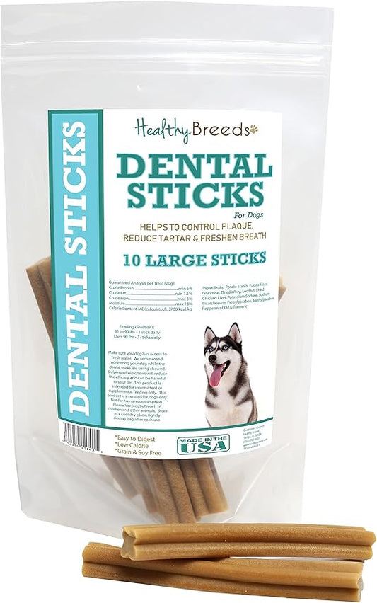 Healthy Breeds Siberian Husky Dental Sticks Large 10 Count