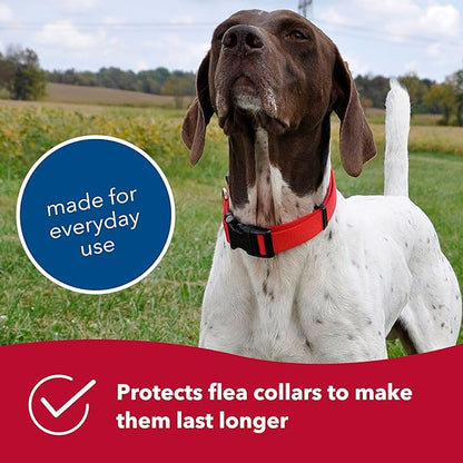 Coastal Pet SecureAway Flea Collar Protectors - Comfortable Dog Collar Accessory - Protective Flea Collar for Dogs - Adjustable Dog & Puppy Flea Collar Protection - Black, 1" x 18-26"