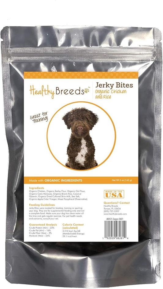 Healthy Breeds Lagotti Romagnoli Jerky Bites Chicken & Rice Recipe Dog Treats 5 oz
