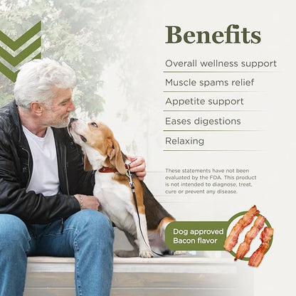 Hemp Bacon Flavor Calms | Bacon Drops Oil for Dog | 500mg, 30ml for Enhances Appetite, Aids in Digestion, Hemp Dog, Supports Mood | Made in USA