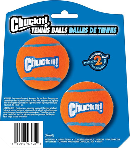 Chuckit Dog Tennis Ball Dog Toy, Medium (2.5 Inch Diameter) for dogs 20-60 lbs, Pack of 4