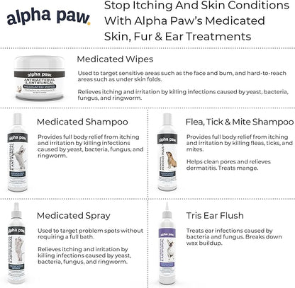 Smiling Paws Pets - Antibacterial & Antifungal Wipes for Dogs & Cats (with Chlorhexidine & Ketoconazole)