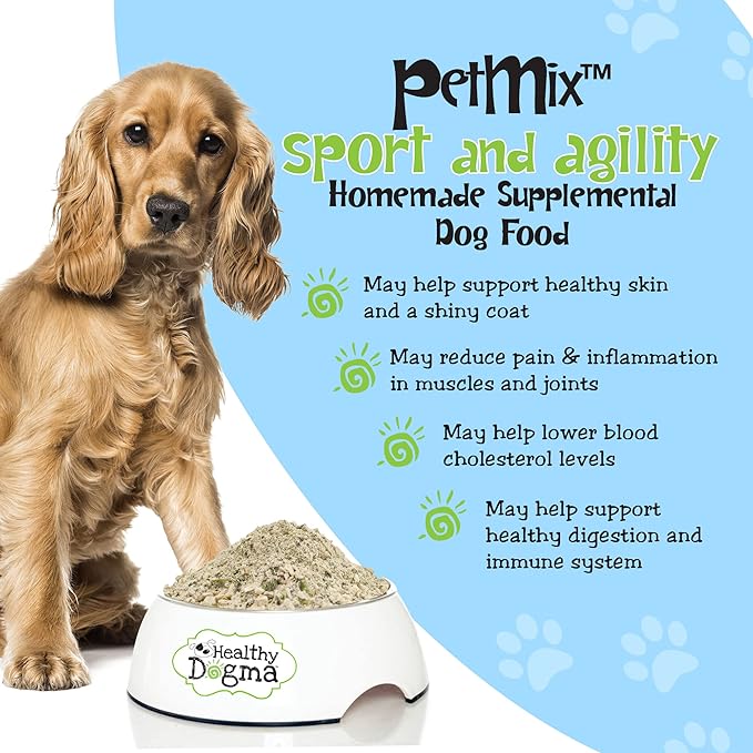 Healthy Dogma - PetMix Dehydrated Dog Food for Allergies, Joint Support & Mobility - Grain Free, Raw, Homemade Dog Food (Sport & Agility, 2 lbs)
