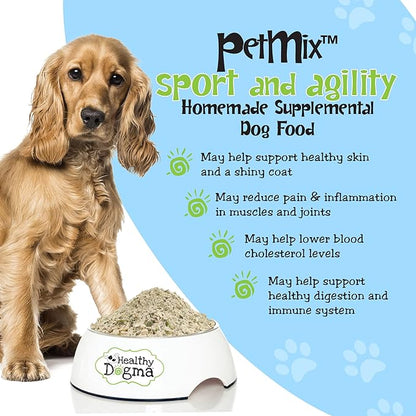 Healthy Dogma - PetMix Dehydrated Dog Food for Allergies, Joint Support & Mobility - Grain Free, Raw, Homemade Dog Food (Sport & Agility, 2 lbs)