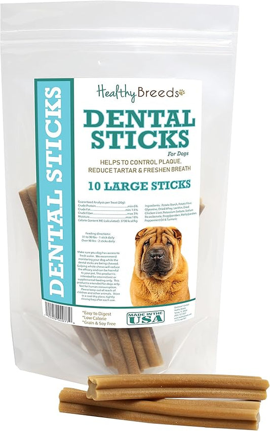 Healthy Breeds Chinese Shar Pei Dental Sticks Large 10 Count