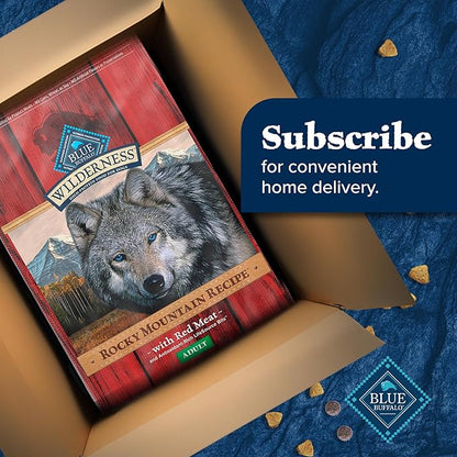 Blue Buffalo Wilderness Rocky Mountain Recipe High-Protein Adult Dry Dog Food, Made in the USA with Natural Ingredients Plus Wholesome Grains, Red Meat, 24-lb. Bag