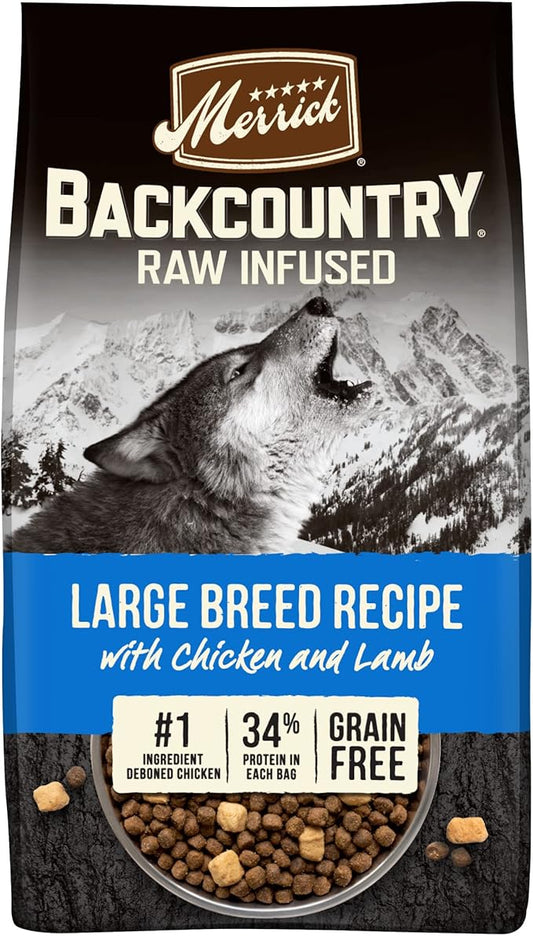 Merrick Backcountry Grain Free Dry Adult Dog Food, Kibble With Freeze Dried Raw Pieces, Large Breed Recipe - 20.0 lb. Bag