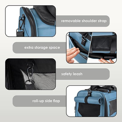 TSA Airline Approved PU Leather Luxury Pet Carrier - Size XS/S - for Small Dogs and Cats