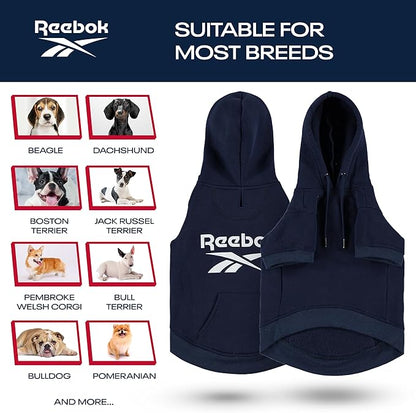 Reebok Dog Hoodie – Fleece Dog Sweater with Leash Hole, Cold Winter Dog Sweatshirt for Small Medium and Large Dogs, Premium Dog Fall Sweater Pullover Hoodie, Cozy Warm Perfect Dog Christmas Outfit