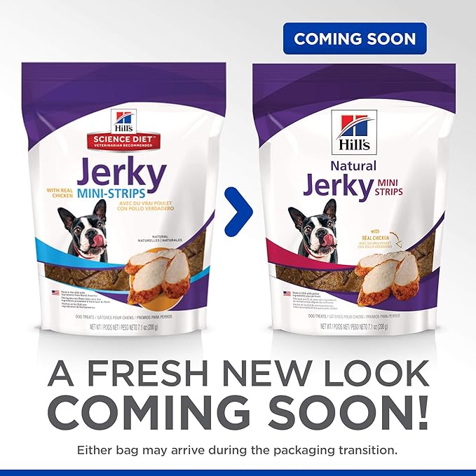 Hill's Natural Jerky Strips, All Life Stages, Great Taste, Dog Treats, Chicken (small & mini breeds), 7.1 oz Bag