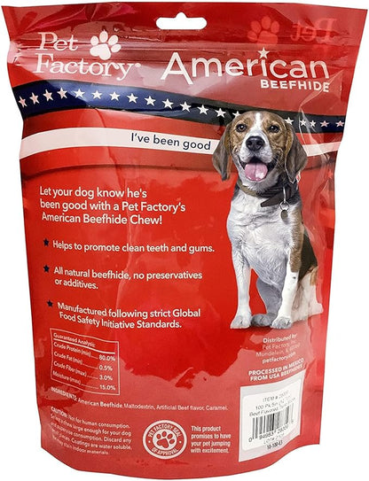 Pet Factory American Beefhide 5" Twist Sticks Dog Chew Treats - Beef Flavor, 1 lb