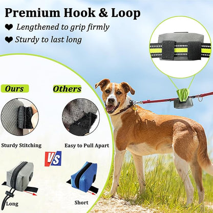 Dog Poop Bag Holder, 2 Pack Poop Bag Holder for Leash, CAKOVANO Pet Waste Bag Dispenser Dog Bag Holder Leash Attachment, Poop Bag Dispenser with Carabiner Clip with 2 Rolls of Poop Bags