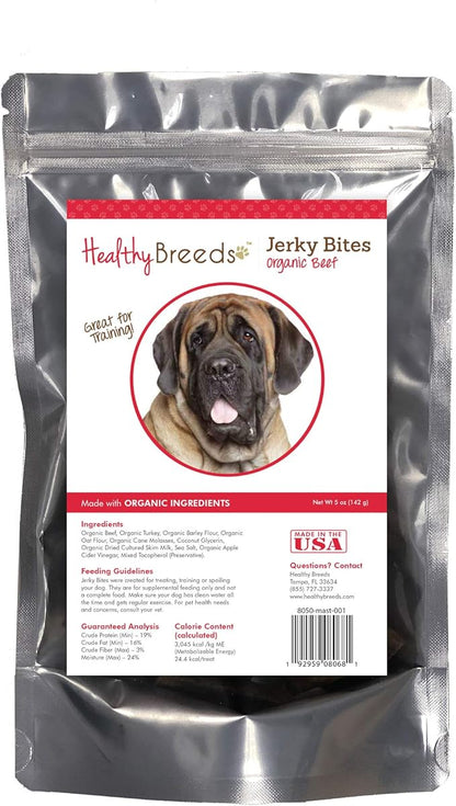 Healthy Breeds Mastiff Jerky Bites Beef Recipe Dog Treats 5 oz