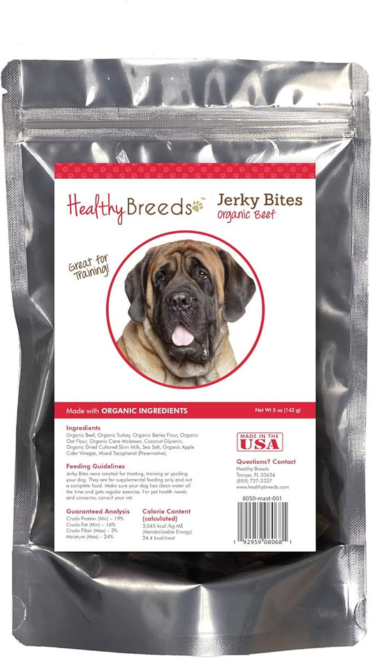 Healthy Breeds Mastiff Jerky Bites Beef Recipe Dog Treats 5 oz