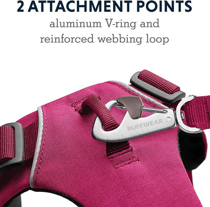 Ruffwear, Front Range Dog Harness, Reflective and Padded Harness for Training and Everyday, Hibiscus Pink, Medium