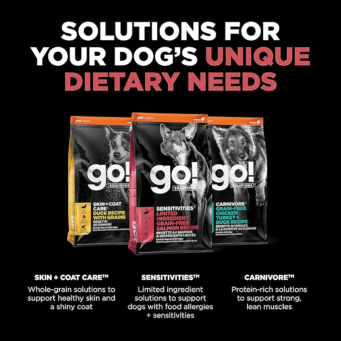 GO! SOLUTIONS Sensitivities – Salmon Recipe – Limited Ingredient Dog Food, 12 lb – Grain Free Dog Food for All Life Stages – Dog Food to Support Sensitive Stomachs