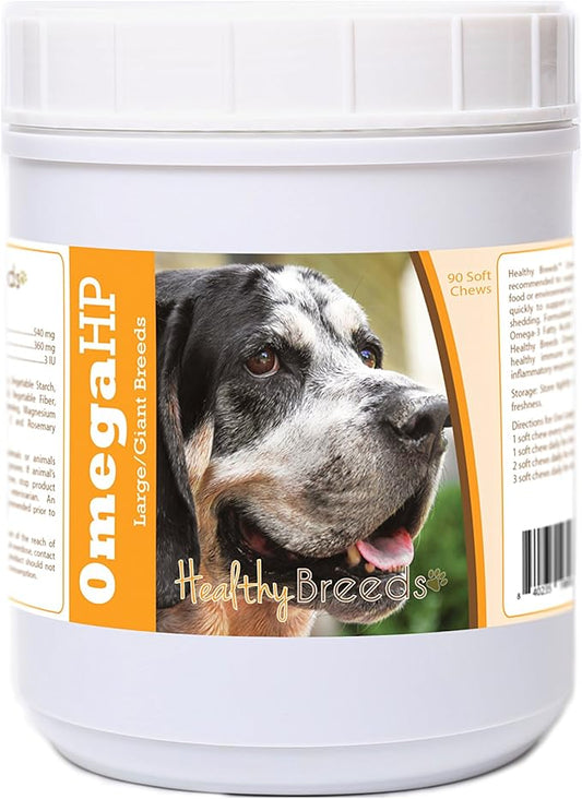Healthy Breeds Bluetick Coonhound Omega HP Fatty Acid Skin and Coat Support Soft Chews 90 Count