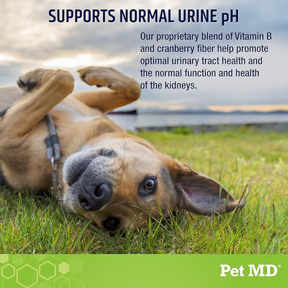 Pet MD Lawn Aid Chews - No More Yellow Spots Dog Urine Neutralizer for Lawn - pH-Balancing Helps Prevent Dog Pee from Killing Grass - Enhanced with Digestive Probiotics for Dogs & Puppies - 120 ct