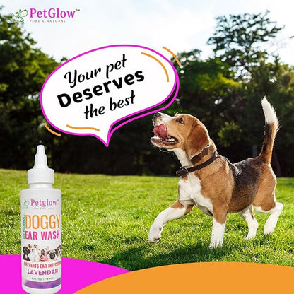 Dog Ear Cleaner, Gentle Wax Remover, Gentle Ear Cleaning Drops, Effective Ear drops for Itch, Odor, Aloe Vera and Turmeric Ear Cleaning Solution for Dogs, Cruelty-Free