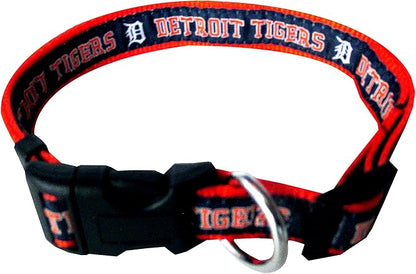 MLB Detroit Tigers Licensed PET COLLAR- Heavy-Duty, Strong, and Durable Dog Collar. Available in 29 Baseball Teams and 4 Sizes
