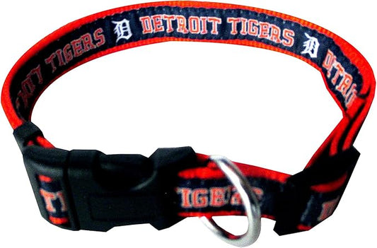 MLB Detroit Tigers Licensed PET COLLAR- Heavy-Duty, Strong, and Durable Dog Collar. Available in 29 Baseball Teams and 4 Sizes
