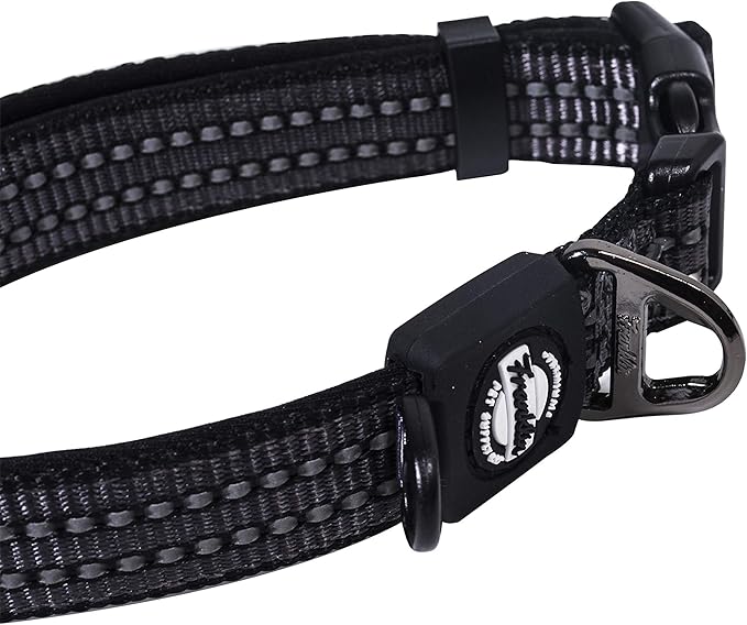 Nylon Dog Collar – Reflective – Franklin Pet Supply Co™ – Comfort Fit – Neoprene – Adjustable – Small – Black