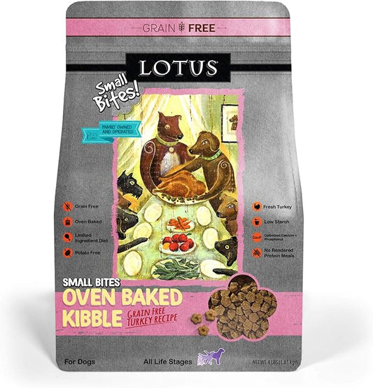 Lotus Small Bites Grain-Free Turkey Adult Dry Dog Food 4 Pounds