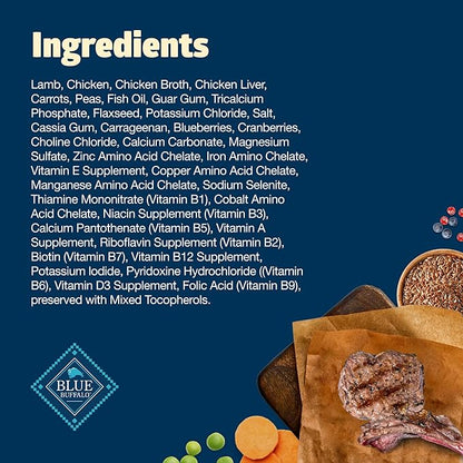 Blue Buffalo Freedom Grain-Free Wet Dog Food, Free of Glutens & Artificial Preservatives, Made with Natural Ingredients, Lamb Recipe, 12.5-oz. Cans (12 Count)