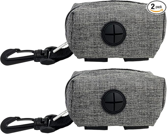 2 Pack Dog Poop Bag Holder, Poop Bag Holders for Leashes, Pet Dog Waste Bag Dispenser Leash Attachment – Fits Any Dog Leash – Includes 2 Pack Poop Bag Dispenser