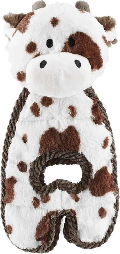 Outward Hound Cuddle Tugs Cow Plush Squeaky Dog Toy