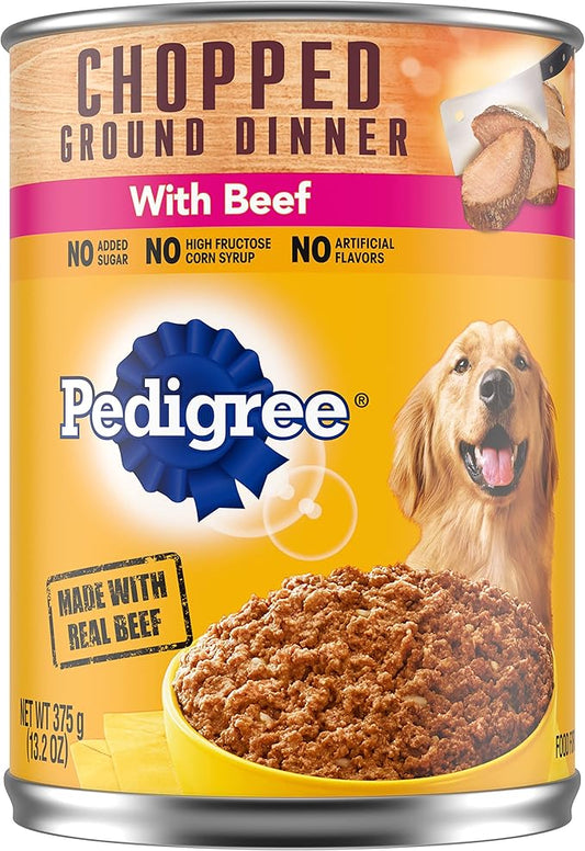 Pedigree Wet Food Pedigree Chopped Ground Dinner With Beef Adult Canned Wet Dog Food, 13.2 Oz. Can