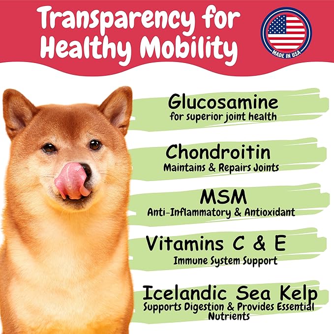 Glucosamine Chondroitin for Dogs EXTRA STRENGTH 160 ct - Hip and Joint Supplement for Dogs with Vit D/E & MSM - Dog Joint Supplement for Small, Large Breed, arthritis Pain Relief & Senior Dogs Support