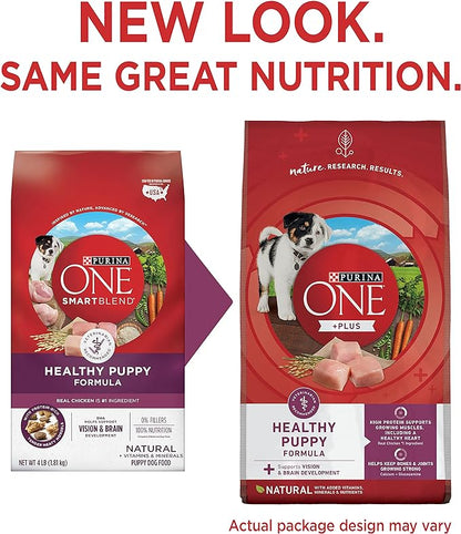 Purina ONE Plus Healthy Puppy Formula High Protein Natural Dry Puppy Food with Added Vitamins, Minerals and Nutrients - 16.5 lb. Bag