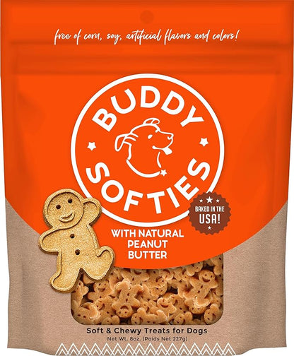 Buddy Biscuits 8 oz Bag of Softies Soft & Chewy Dog Treats, Made with Peanut Butter