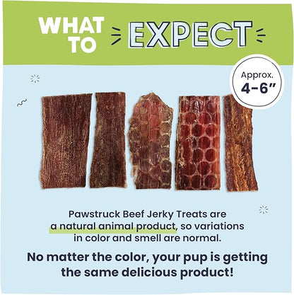 Pawstruck Premium Beef Jerky Dog Treat Chews, Medium 4"-6" Strips - Hip Joint Health Naturally Rich in Glucosamine & Chondroitin No Added Preservatives - 25 Count (Pack of 1) - Packaging May Vary