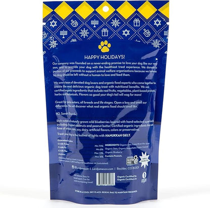 Hanukkah Gelt 6 oz - Dog Patisserie Treats, Holiday Collection, Organic, Soft & Chewy No-Bake Superfood Bites, Preservative Free