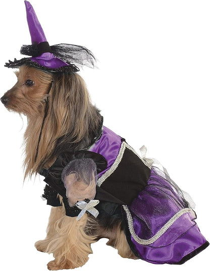 Rubie's Pet Costume, Large, Purple Witch Dress and Hat