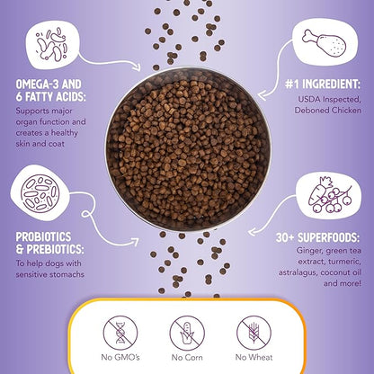 Health Extension Little bites Weight Control Dry Dog Food, Grain-free, Natural Food for Overweight Adult Dogs with added Vitamins & Mineral, Include Lite Chicken & Brown Rice Recipe (4 lbs)