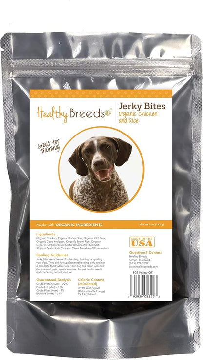 Healthy Breeds German Shorthaired Pointer Jerky Bites Chicken & Rice Recipe Dog Treats 5 oz
