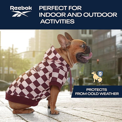 Reebok Dog Hoodie – Fleece Dog Sweater with Leash Hole, Cold Winter Dog Sweatshirt for Small Medium and Large Dogs, Premium Dog Fall Sweater Pullover Hoodie, Cozy Warm Perfect Dog Christmas Outfit