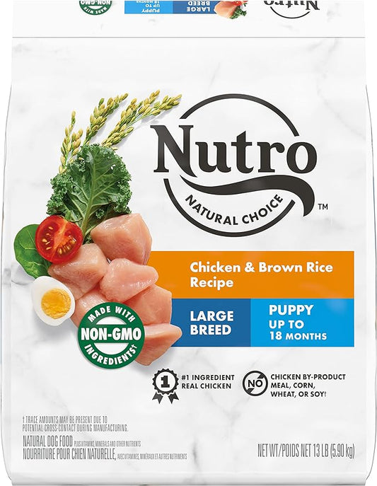 Nutro Core Dry Dog Natural Choice Chicken & Brown Rice Recipe, Dry Dog Food for Large Breed Puppies, 13 lb. Bag