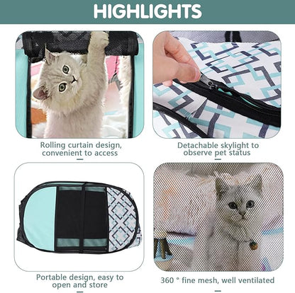 Foldable Dog Playpen Enclosed Cat Puppy Playpen Indoor Pop Up Pet Animal Playpen Outdoor Kennel Cage Pen Tent for Small Medium Dog Puppy Cat Kitten Rabbit - 29" L x 29" W x 16" H