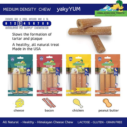 yaky Yum Himalaya Cheese Treats | Lactose Free | Gluten Free | Grain Free | USA MADE | For All Breeds | Peanut Butter Cheese Chew