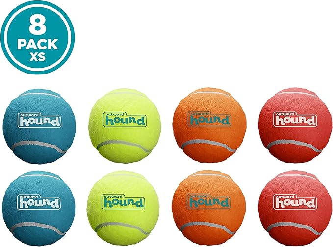 Outward Hound Squeaker Ballz Fetch Dog Toy, XS, 8-Pack