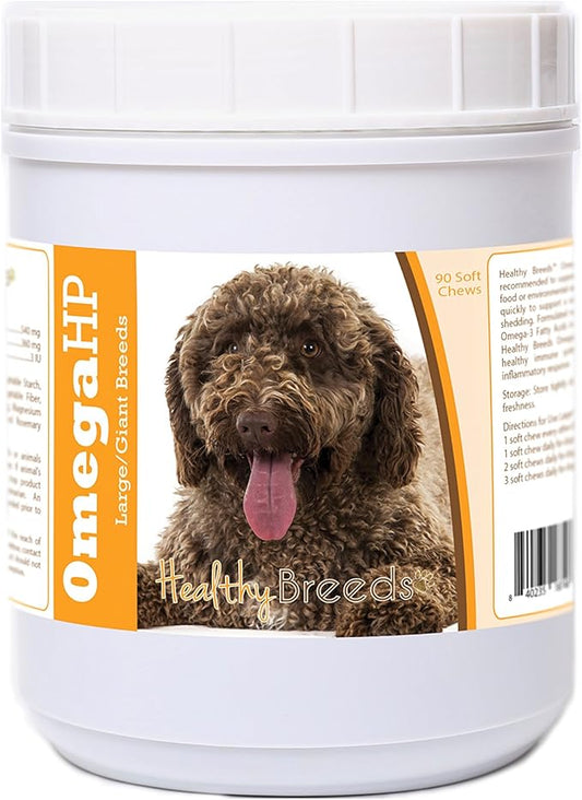 Healthy Breeds Spanish Water Dog Omega HP Fatty Acid Skin and Coat Support Soft Chews 90 Count