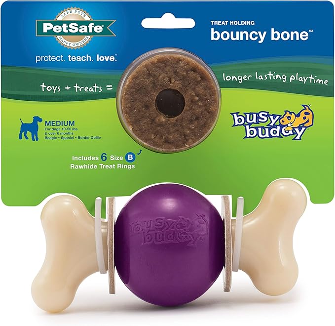PetSafe® Busy Buddy® Bouncy Bone™, Treat Holding Dog Toy, Medium, Best for Dogs 10-50 Lb.