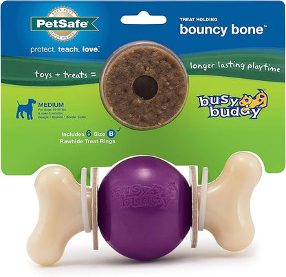 PetSafe® Busy Buddy® Bouncy Bone™, Treat Holding Dog Toy, Medium, Best for Dogs 10-50 Lb.