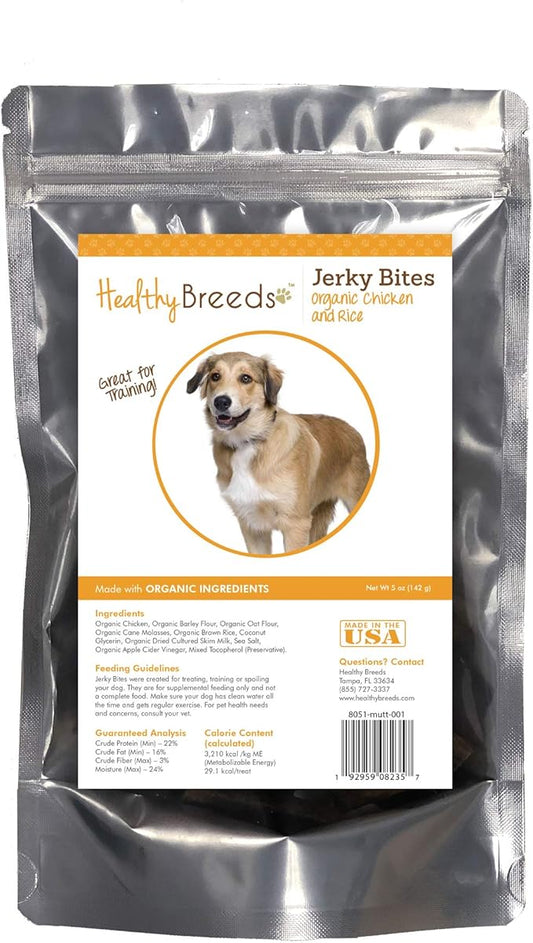 Healthy Breeds Mutt Jerky Bites Chicken & Rice Recipe Dog Treats 5 oz